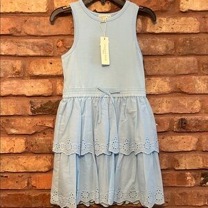 Copper Key Sky Blue Tiered Eyelet Dress